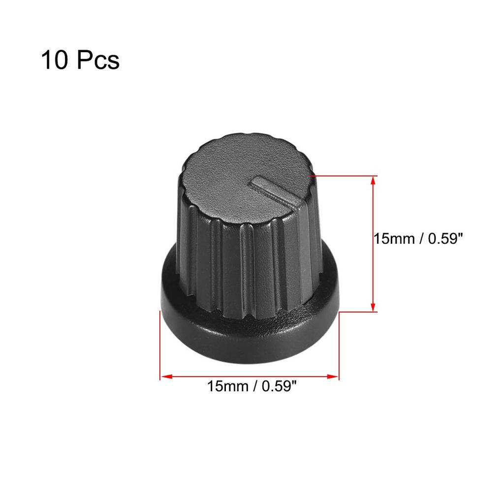 Uxcell 6mm Shaft Hall Knob for Speaker Effect Pedal Amplifier Black Potentiometer Knob 10pcs Black