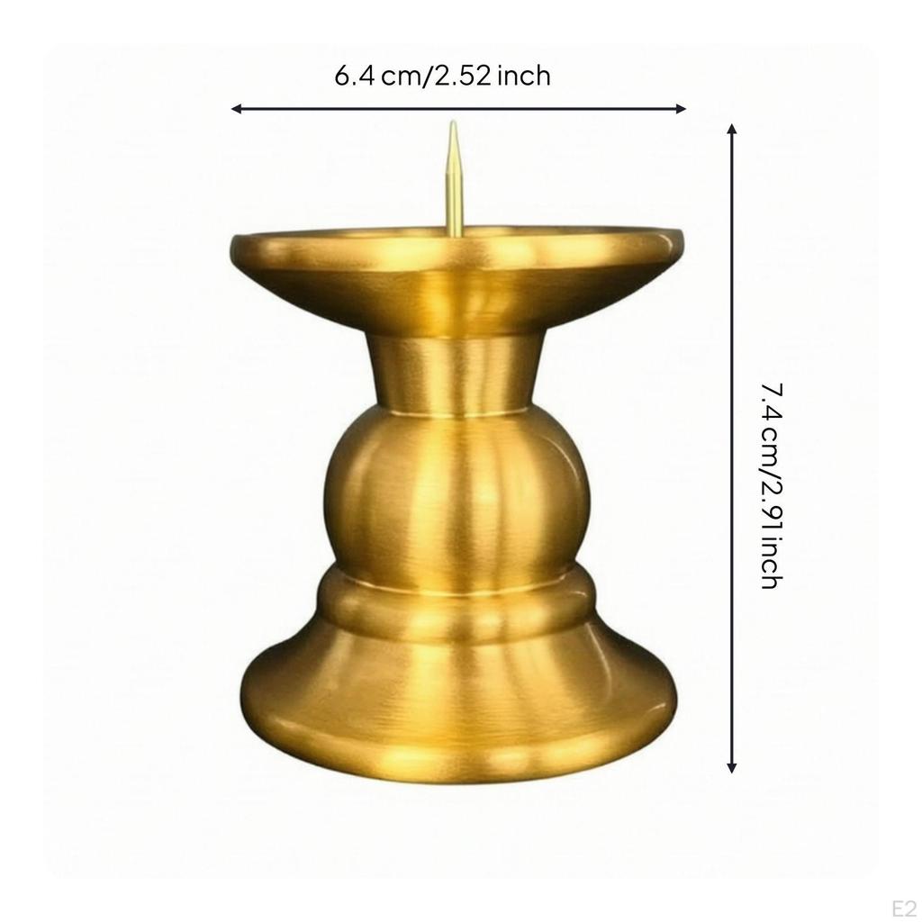 Brass Candle Holder Elegant with Pin Zen for Buddhists