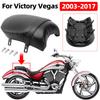 Motorcycle Rear Passenger Seats Black Pillion Pad Cushion Leather For Victory Vegas Kingpin Boardwalk High Ball Gunner 2003-2017