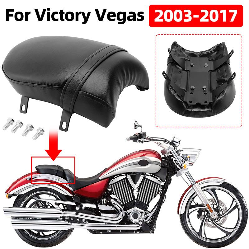 Motorrad Rücksitz Schwarz Soziuspolster Kissen Leder Für Victory Vegas Kingpin Boardwalk High Ball Gunner 2003-2017