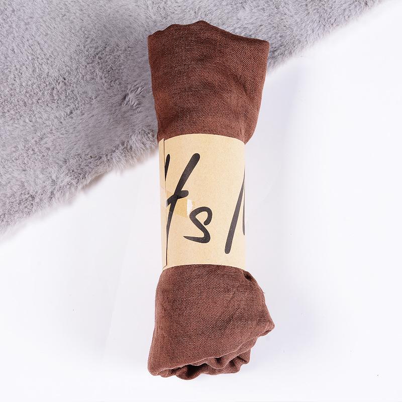 2022 Women's Cotton & Linen Candy Color Neck Scarf – Soft, Solid Hue Gift Scarf