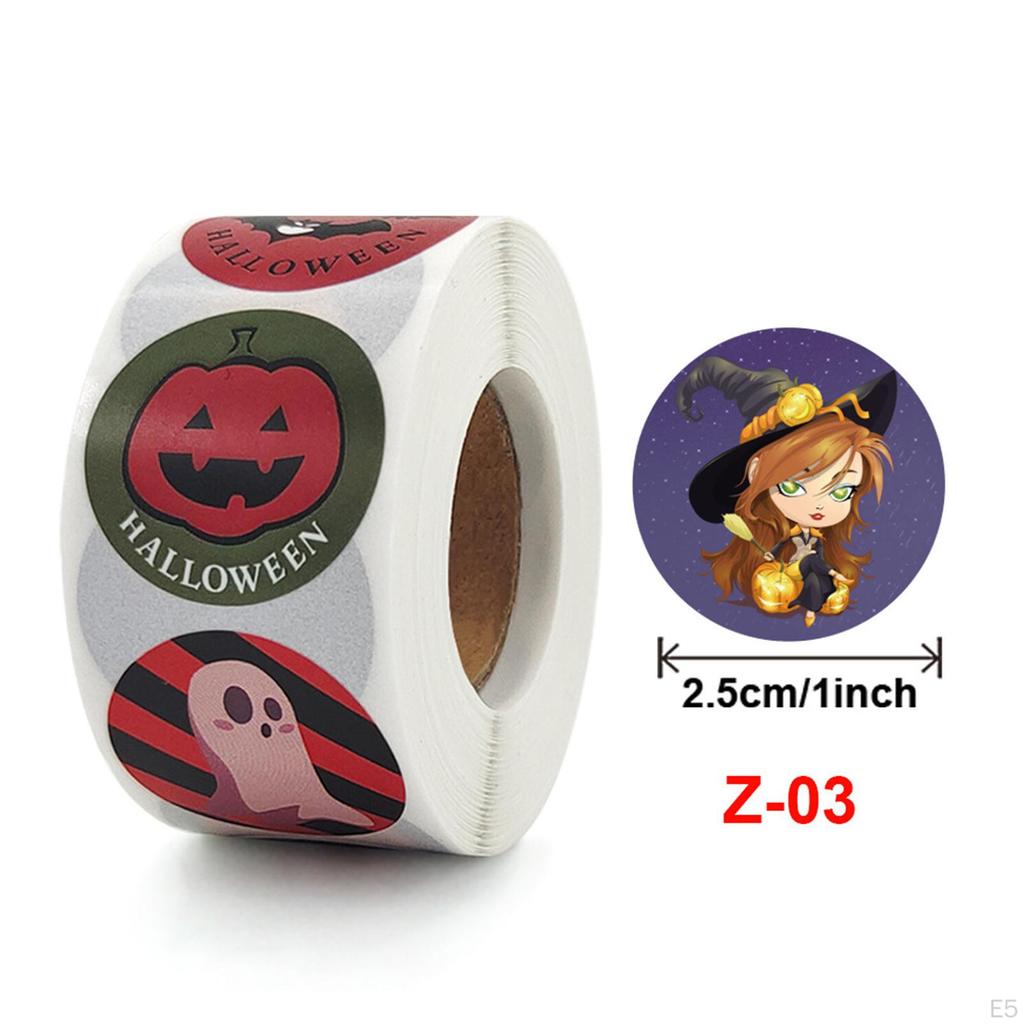 3 Rulo 1500 Adet Cadılar Bayramı Etiketi Kendinden Yapışkanlı Kağıt Etiketler