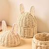 Portable Handwoven Basket with Rabbits Ears for Easy Movement Ideal for Kids Room Decoration and Storage Needs