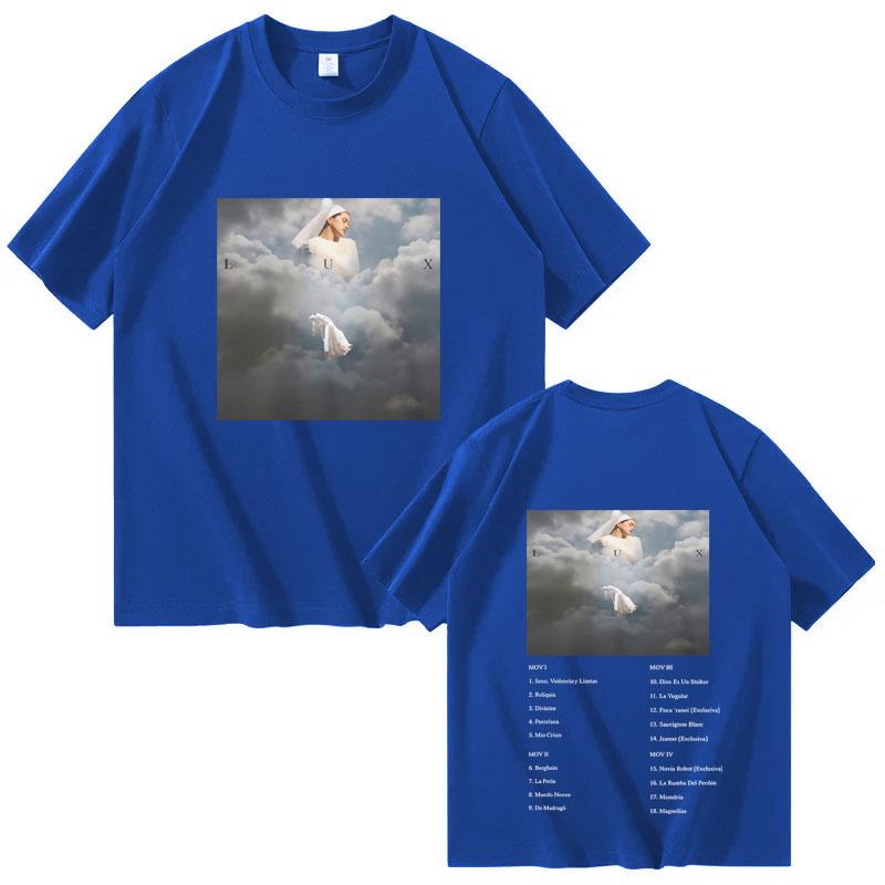 Rosalía LUX New Ablum Tour Cover Tee Rosalia Double Sided Print T Shirts Men Women Fashion Retro Short Sleeve Summer Casual Tees