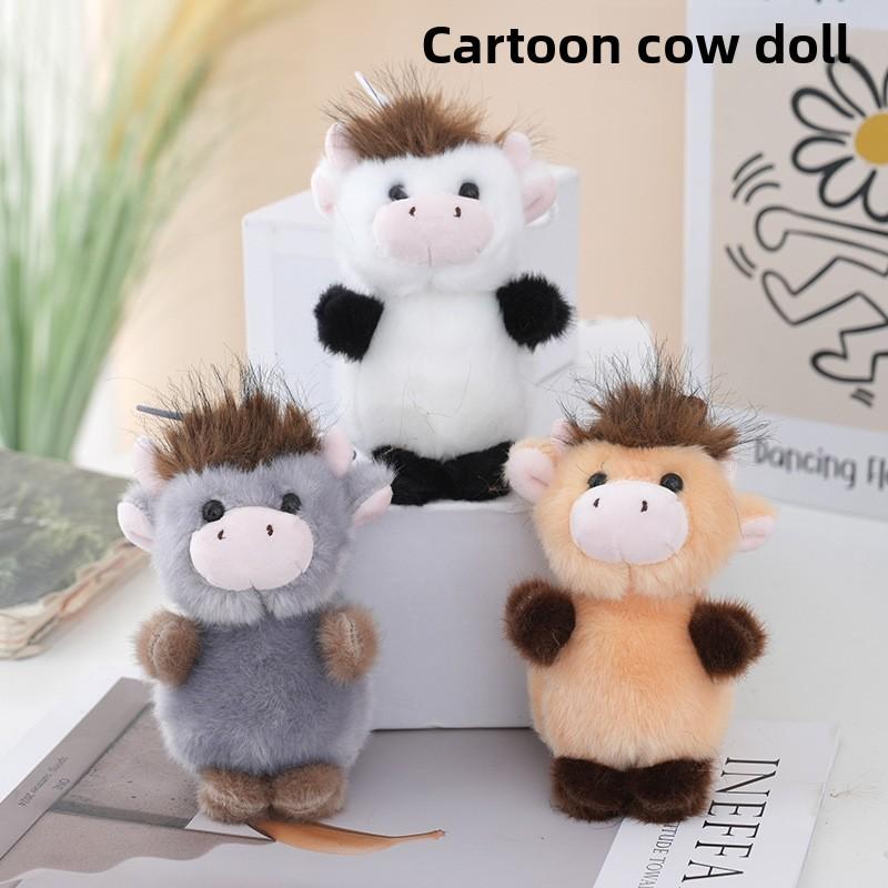 Adorable Cow Plush Toy Pendant With Polyester Fiber For Backpack Decoration