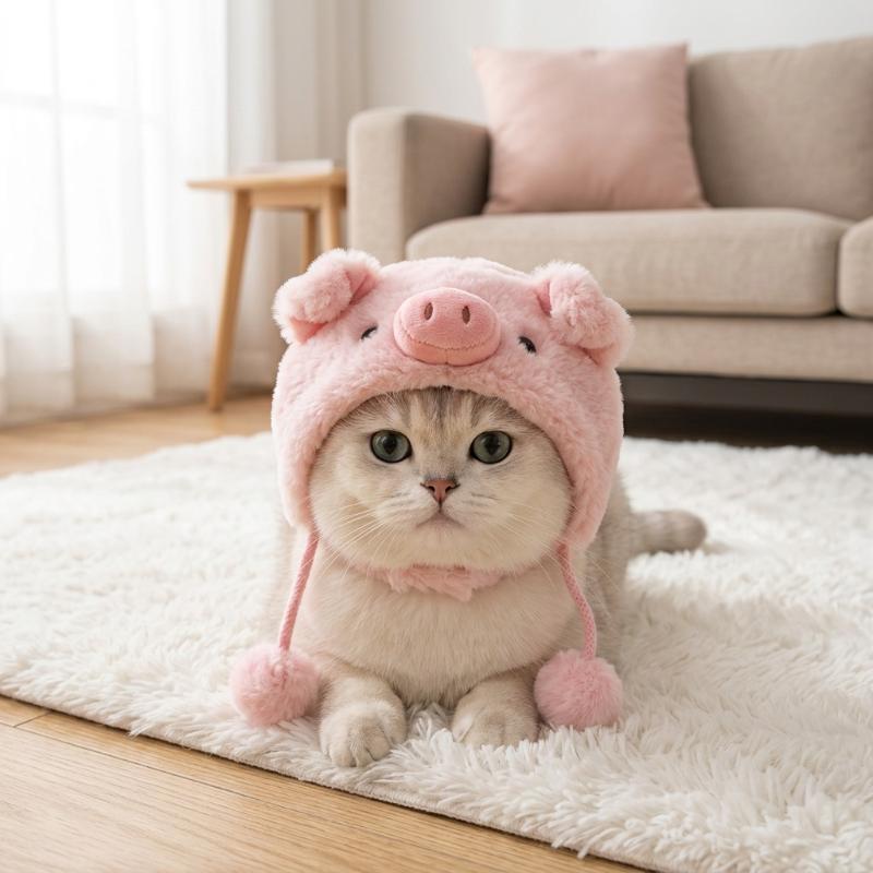 Pet Hat Cute Plush Animal Headwear Various Adorable Soft Photo Prop Cosplay Headgear For Small Cats Puppy Pet Party Decoration