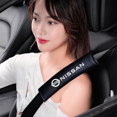 Car Seat Belt Cover Leather Seatbelt Shoulder Protector Pads For X-Trail Qashqai Juke Leaf Micra NOTE Patrol Pulsar NISMO