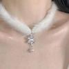 Christmas Pendant Choker Soft Plush Material Perfect Gift for Women Girls