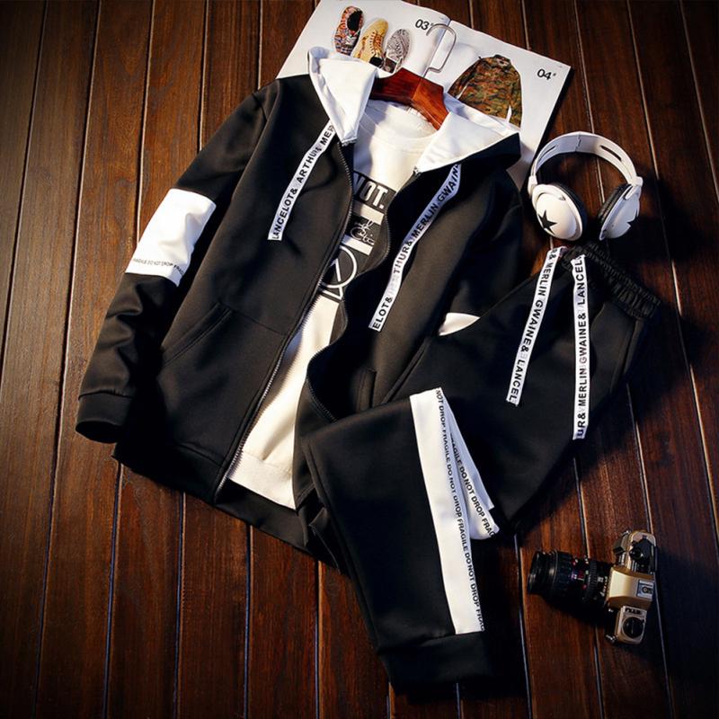 Sports Set Stitching Zipper Sweatshirt Jacket Aoukey Mens Long Sleeve Hooded Sweater Pants Set Sportswear Sports Set Stitching Zipper Sweatshirt Jacket Aoukey Mens Long Sleeve Hooded Sweater Pants Set Sportswear