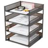 Multi-Layer Metal Desktop File Rack and Document Holder