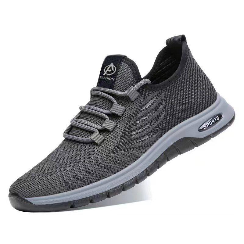 Shoes Flying woven breathable mesh men's soft sole soft surface comfortable and lightweight work driving shoes casual shoes running shoes