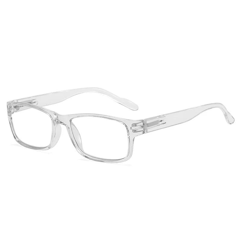 HD Square Presbyopic Glasses Neutral Anti Blue Light Glasses Full Frame Spring Legs Men's Reading Glasses 1.0 1.5 2.0