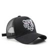 Cappellino da Baseball Unisex Ricamo Tigre Cappellino Trucker Rete Posteriore Traspirante Stile Street Cappellino Parasole
