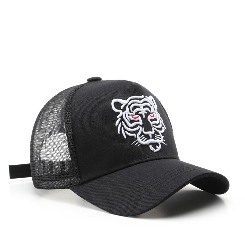Cappellino da Baseball Unisex Ricamo Tigre Cappellino Trucker Rete Posteriore Traspirante Stile Street Cappellino Parasole