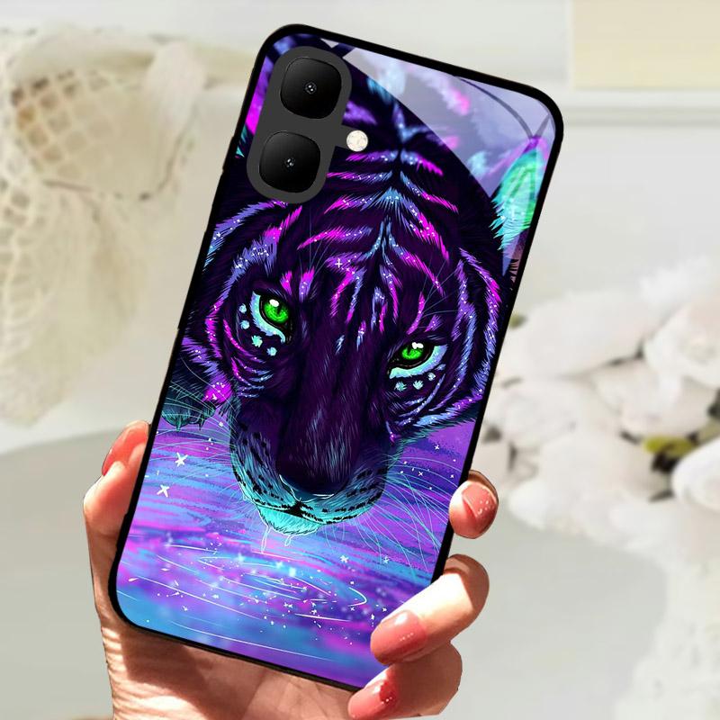 Etui Na Telefon Dla Infinix Smart 10 Odporne Na Wstrząsy Pokrowce Hartowane Szkło Tylna Pokrywa Dla Tecno Pop 10 KM4 Smart10 X6725 Ochrona Aparatu