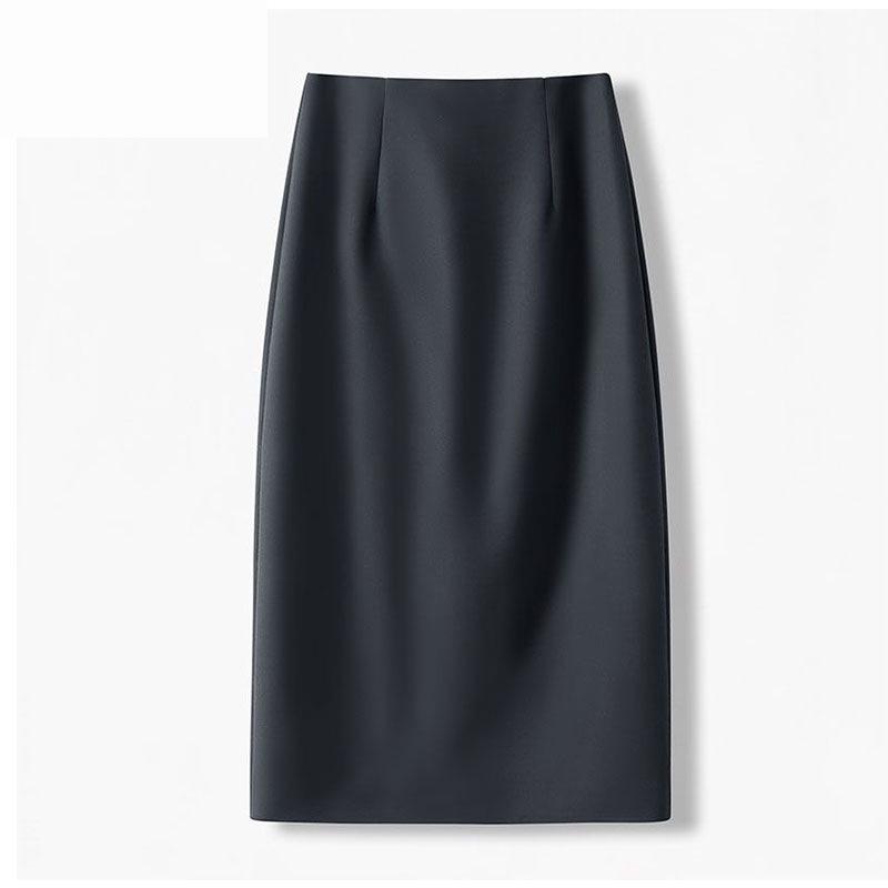 Women's Spring/Autumn 2024 High Waist Midi Pencil Skirt - Slimming A-Line Style