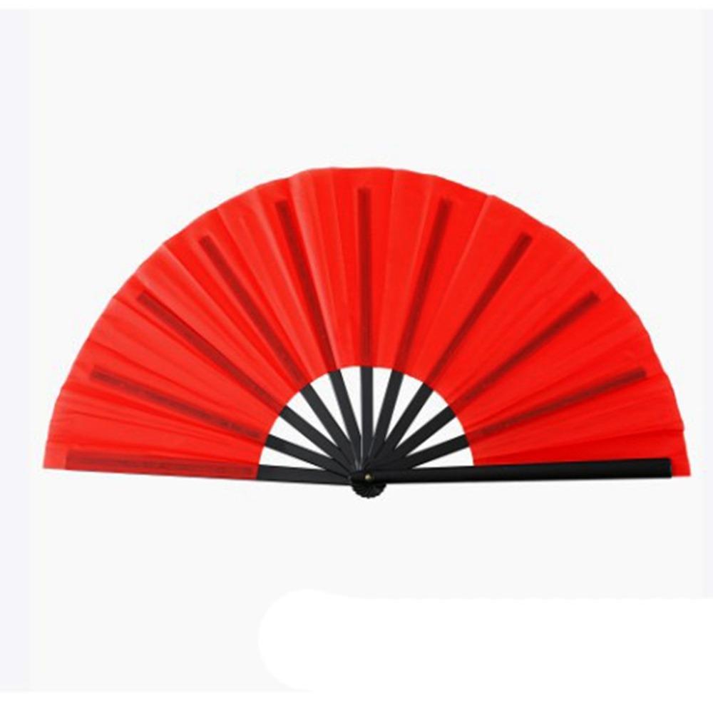 Ventail Chinois Tai Chi Yoga Kung Fu 33cm Os en Plastique Pliage à la Main Ventail de Scène Décoration de Mariage Fête
