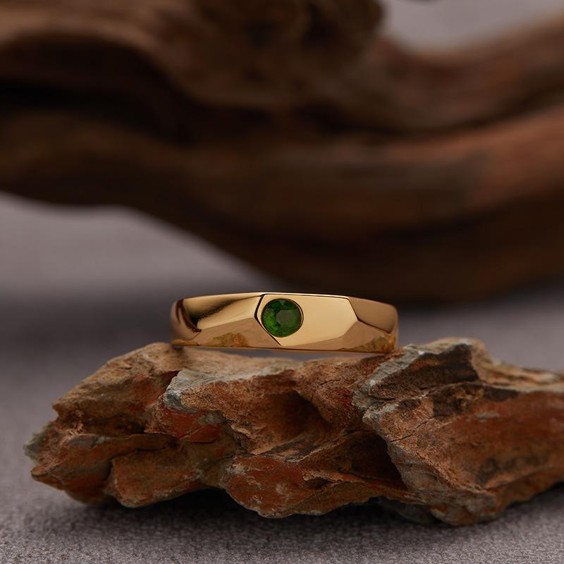 S925 Sterling Silver 18K Natural Sapphire Citrine Limestone Colored Treasure Ring Does Not Fade Niche High Sense