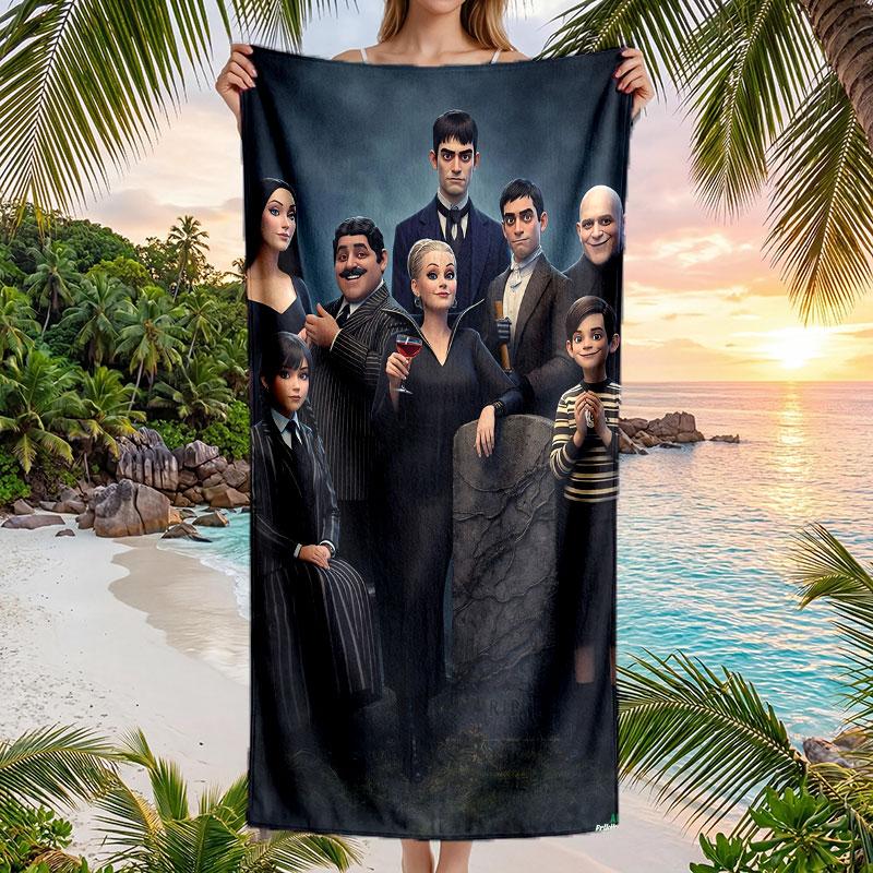 Large Beach Towel Quick Dry Absorbent Towel For Beach IndoorThe Addams Family