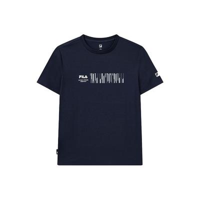 Athletics Logo Printed Knit Short Sleeve T-Shirt Men Tops Dark-Blue A11M121103FNV