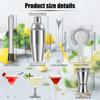 3/5Pcs Cocktail Shaker Kit Stainless Steel Mixology Bartender Tool Set with Shaker, Mixer Spoon, Measuring Cup Gifts for Men Dad