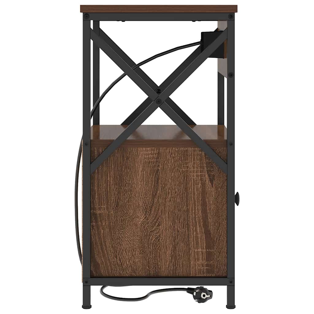 Nightstand Brown Oak Look 40 x 31 x 60 cm Engineered Wood