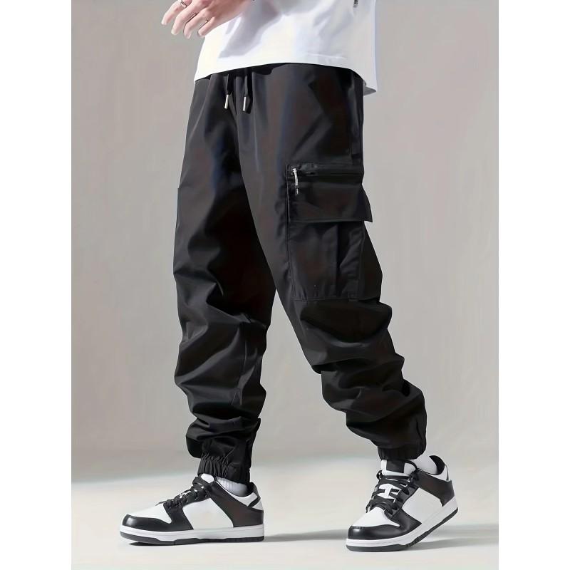 Pantaloni Jogger Cargo da Uomo Vestibilità Larga Stile Tattico Workwear Lunghezza 9/10 Multitasche Pantaloni Casual Uso Quotidiano