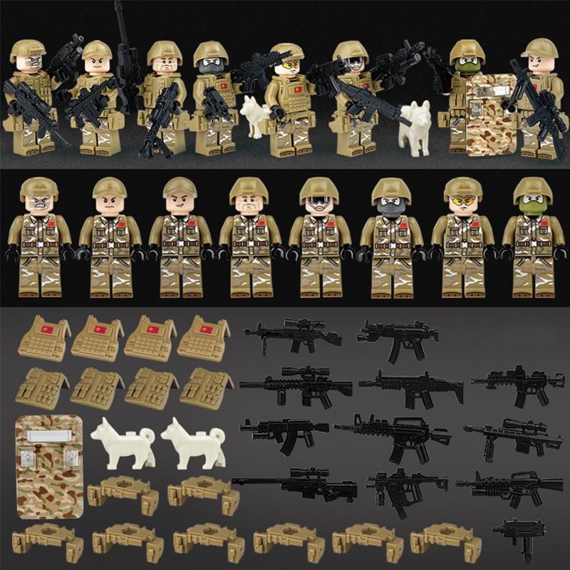 Special Forces Mini Action Figures Complete Set Of 12 With Movable Joints And Weapons