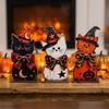 3Pcs Autumn Vintage Black Cat Tabletop Sign Witch Hat Cat Table Ornament  Autumn Harvest