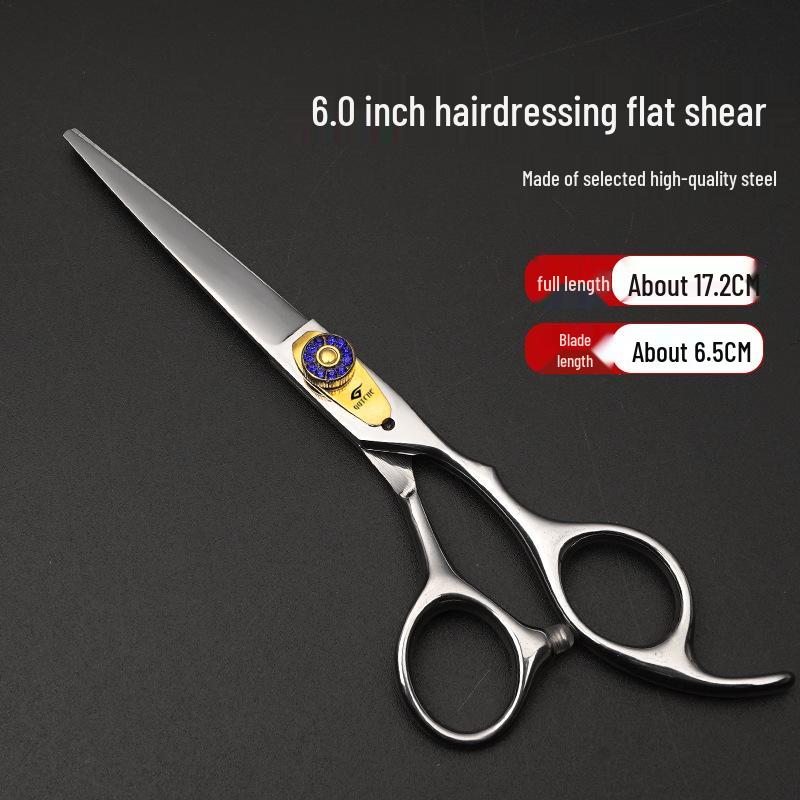 6-Inch Gold Orchid Hairdressing Scissors: Serrated Stylist Shears