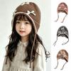 Soft Knit Baby Beanie Bow Decor Girl Hat Wind Proof Kids Hat  Kids
