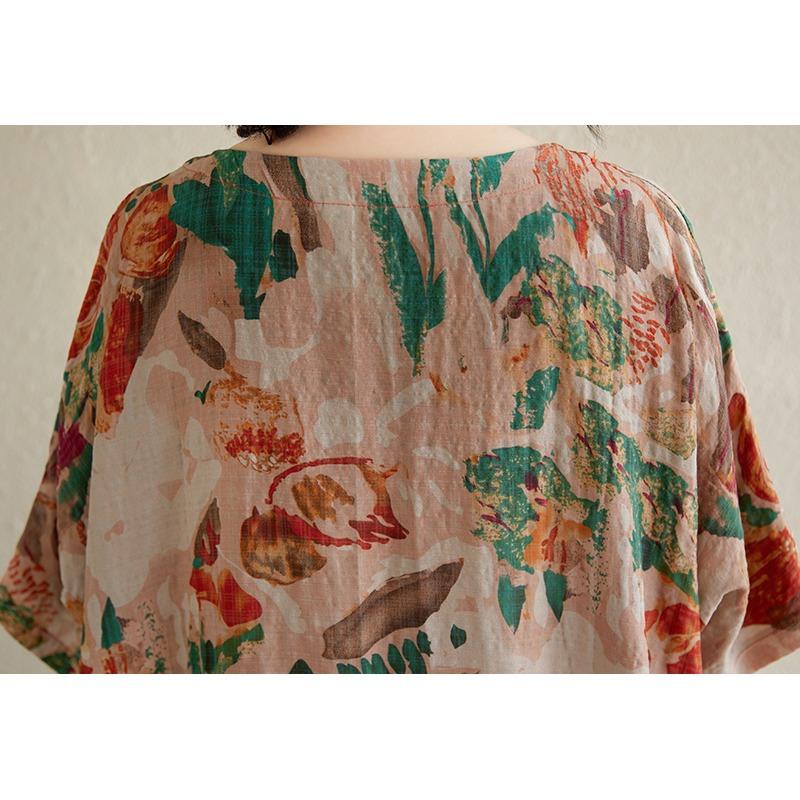 Dimanaf 2025 Plus Size Dress Women Summer Elegant Long Floral Printing Dress Loose Casual Vintage Dress Maxi