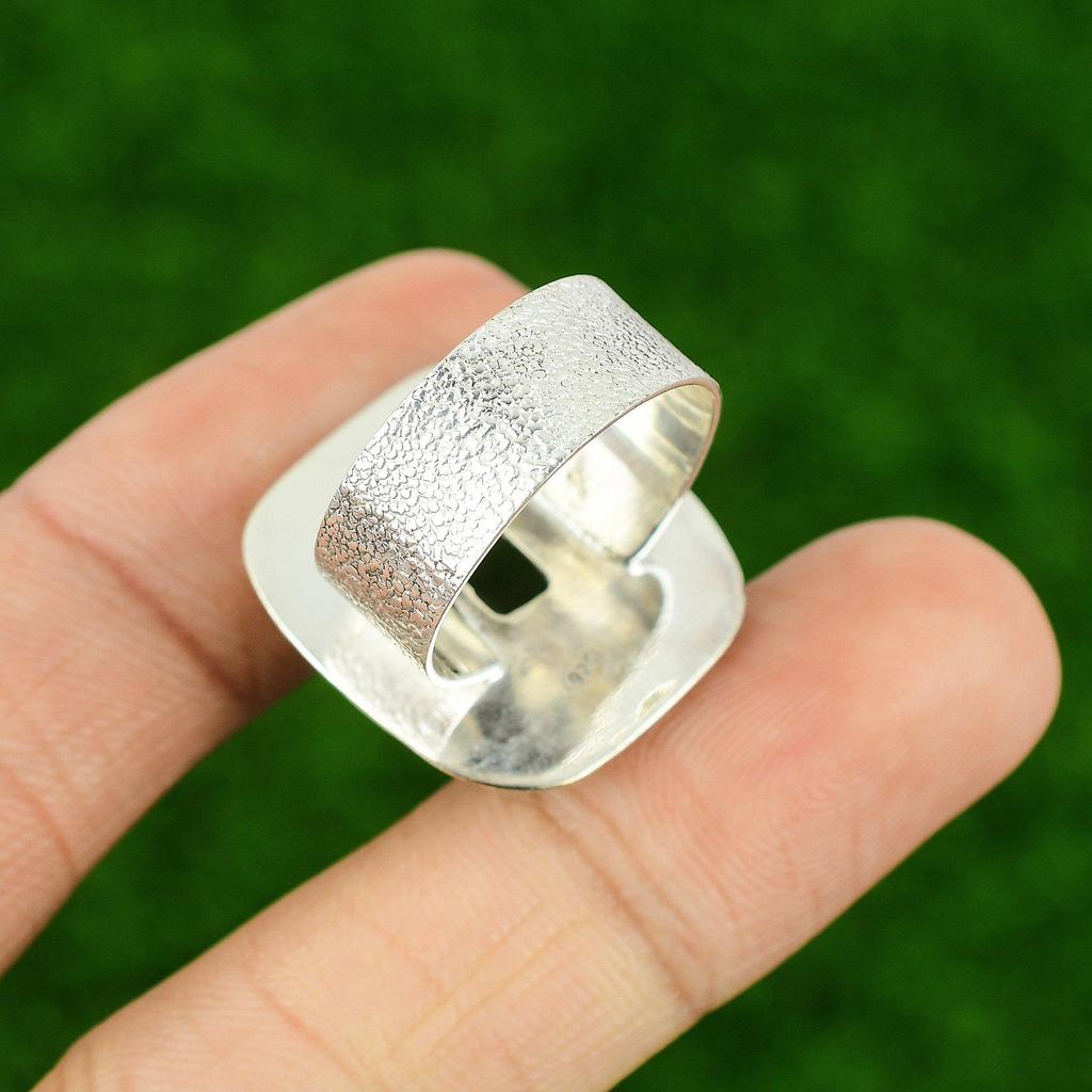 Mothers day Sale Natural Smoky Quartz 925 Silver Statement Ring Jewelry US 9.5