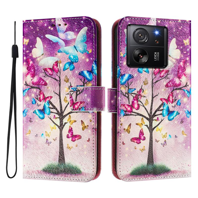 Luxury Flip Leather Case For Xiaomi 13T Pro Flip Cover On For Xiomi Mi 13 Lite Ultra Mi13T Pro 5G Wallet Bags Flower Cases Etui