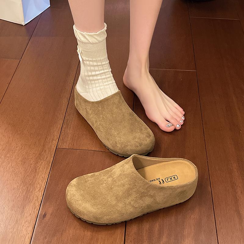 French Retro Baotou Slippers Female 2025 Autumn New Soft Bottom Casual 100 with Skirt Casual Half Slippers