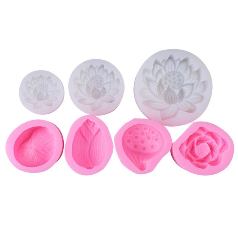 3D Lotus-Flower Shaped Silicone Soap Mold Lotus-Candle Mold Seedpod-of-Lotus Scented Candle Resin Epoxy Mold DIY Art