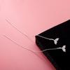 S925 Sterling Silver Diamond Fishtail Ear Wire Women's Slimming Tassel Earrings