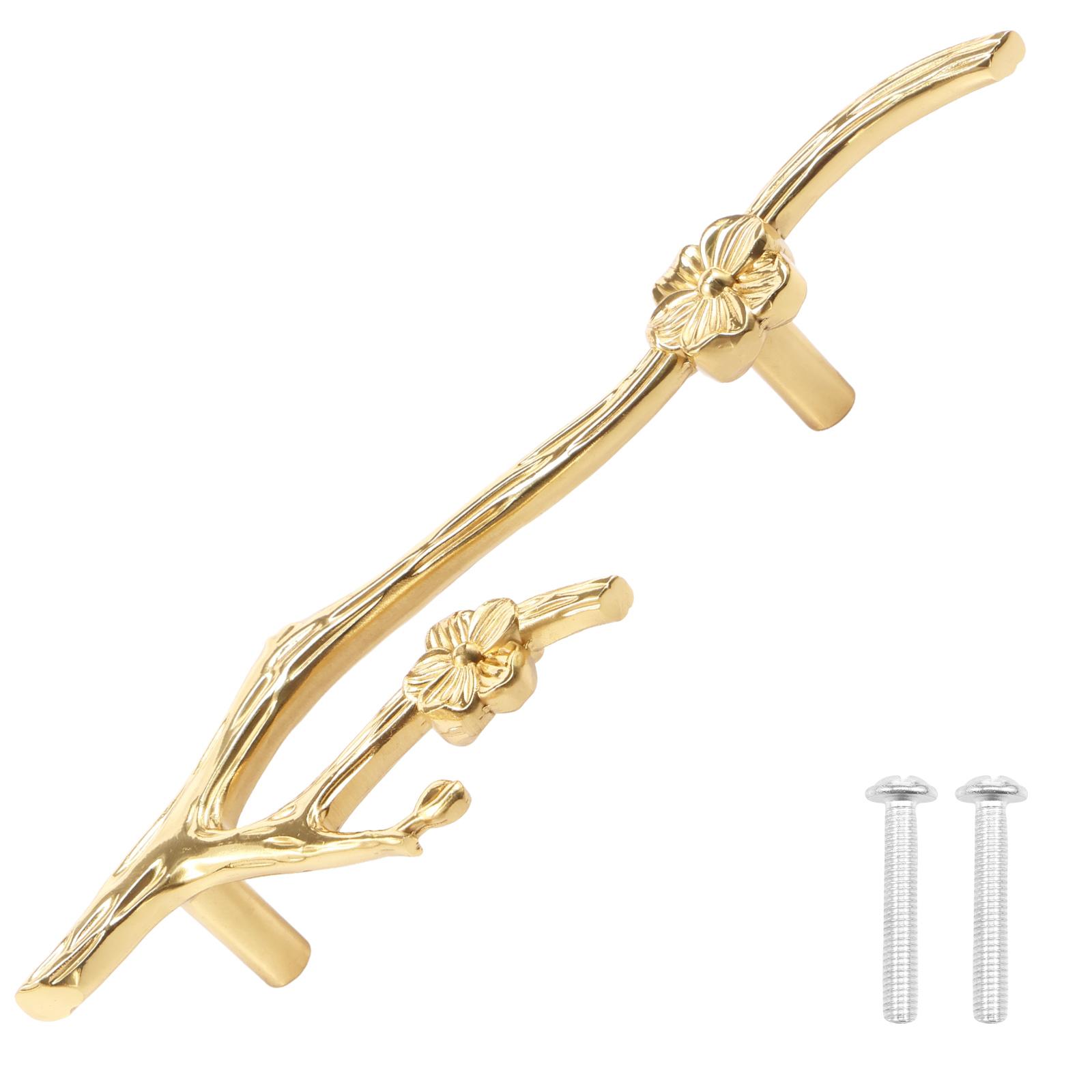 

Gold Furniture Handle Twig Drawer Dresser Handle Flower Branch Shaped Dresser Knob Brass Branch Cabinet Handles for Home Decor