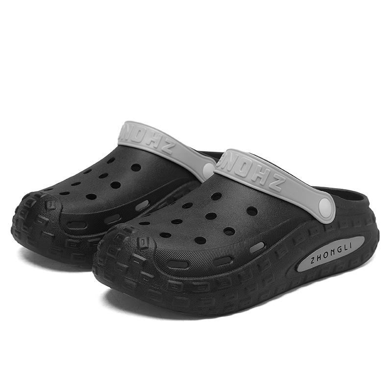 Hole Shoes Men's and Women's Trend Beach Shoes Summer Comfortable Shoes Slippers Men's Bag Head Platform Sandals