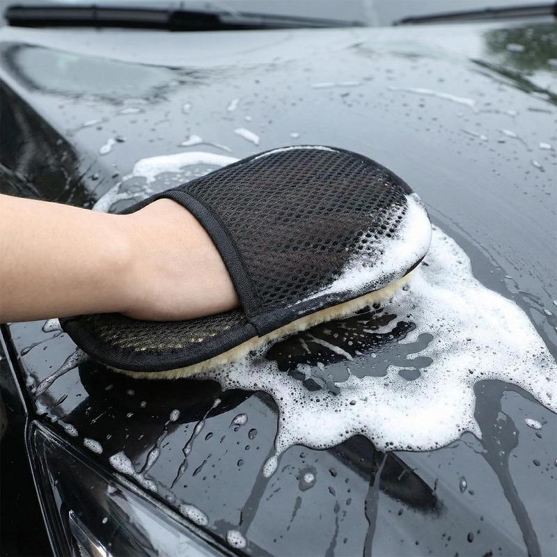 Car Wash Sponge Gloves Microfiber Soft Thickened Car Wash Supplies Rag Universal Home Kitchen Glass Cleaning Accessories Gloves