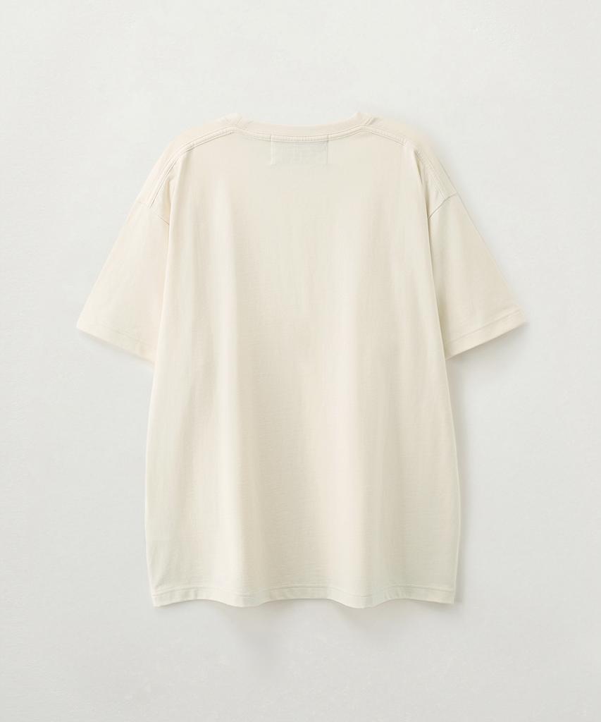 Seteo Saturday Mood Small Graphic Short Sleeve T-Shirt Cream