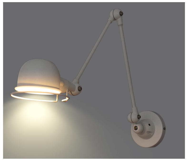 Nordic Industrial Retractable Swing Arm Wall Lamp - Modern Minimalist Design for Living Room or Bedroom