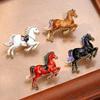 New Vintage Horse Brooches Traditional Elegant Running Horse Brooch Enamel Zodiac Animal Badge Jewelry Accessories