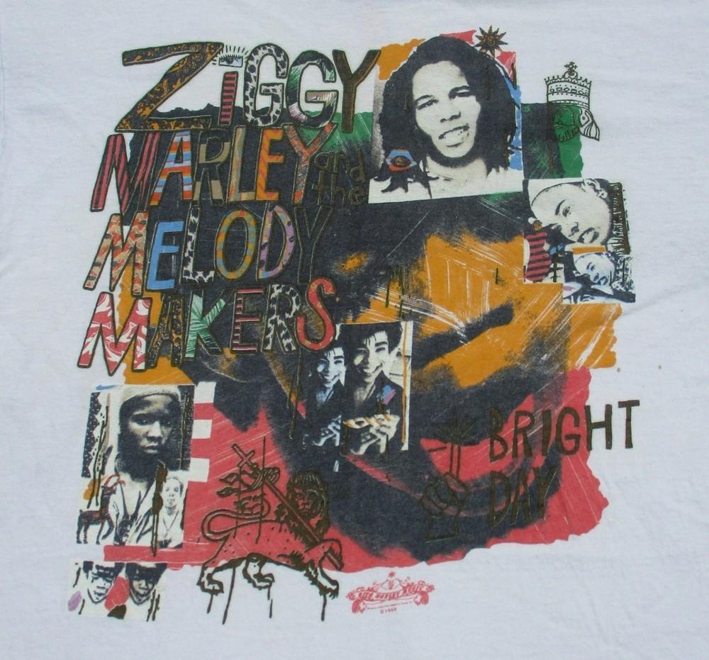 VTG 80s Ziggy Marley & The Melody Maker 1989 reprint 1side white shirt TU147 Unisex T-Shirt XXL