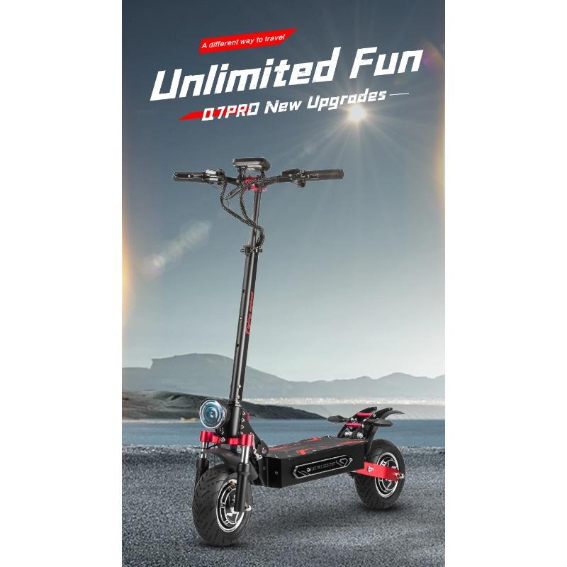 BOYUEDA Q7Pro Max E-Scooter 3200W Doppelmotor 52V28AH Batterie NFC-aktivierte App-Steuerung Escooter Leise Reifen Elektroroller