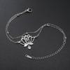 Dawapara Spiritual Lotus Flower Bracelet OM Protection Amulet Yoga Healing Inspirational Gift for Women Stainless Steel Jewelry