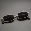 Men Vintage Square Metal Frame Fashion Sunglasses - Golden-Tone Retro Style, Anti Glare PC Lenses, Sleek Design for Business & Casual Wear