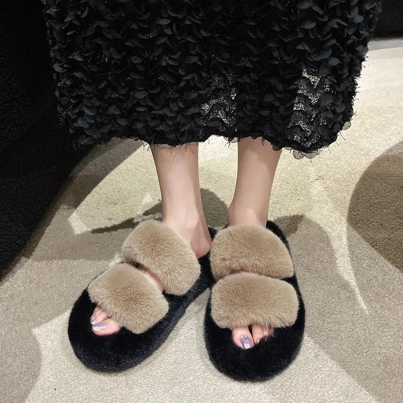 Fashion Slippers Women Winter 2024 New Shoes for Women Platform Fashion Flat Ladies Shoes Luxury Designer Slippers