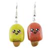 Les Trésors De Lily [R2769] - Boucles d'oreilles artisanales 'Batonnets de Glace' citron orange - 23x12 mm