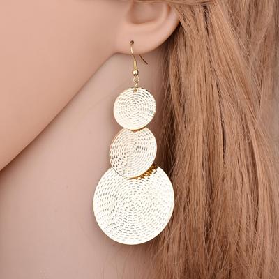 E1208 European & American Pop Rock Frosted Round Earrings Fashion Accessories